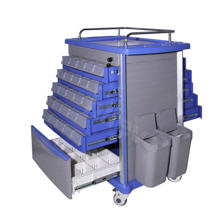SLV-S01MA2 Luxury Double-Sided Medication Delivery Cart
